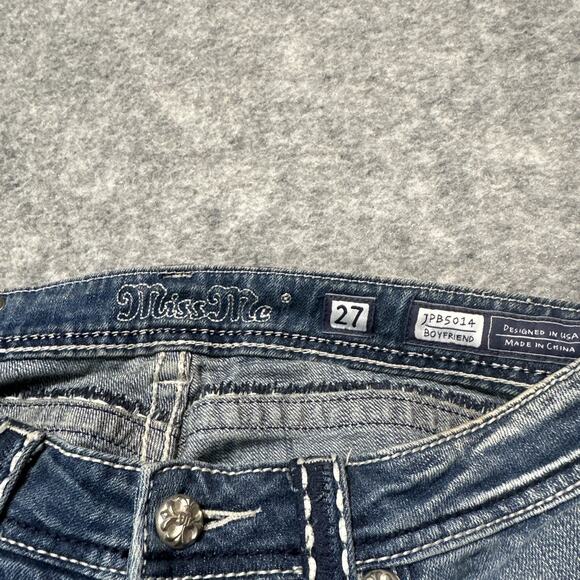Miss Me Boyfriend Distressed Jeans Women's Size 27 Blue Medium Wash Denim - Picture 9 of 10